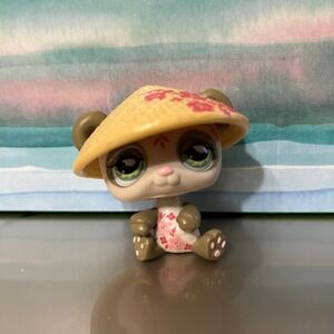 Littlest Pet Shop Panda 1374 Cherry Blossom Floral with Hat Postcard Series LPS